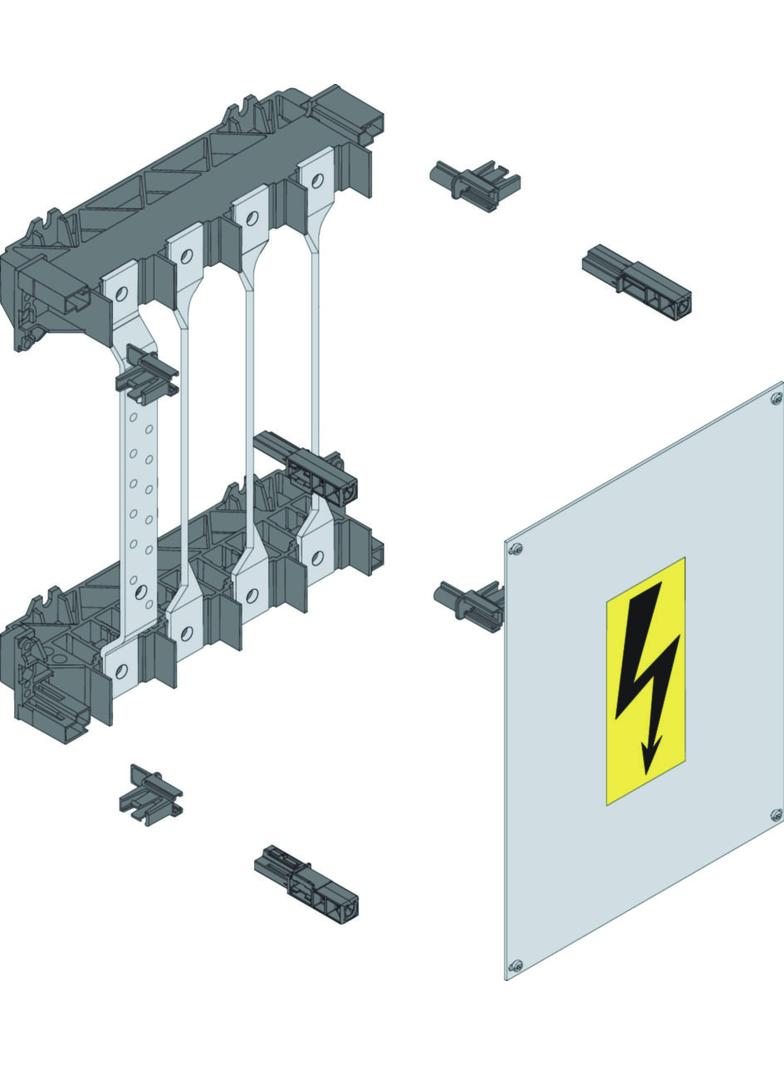 univers N Blok 300x250mm z szynami 4-pol. Cu 25x4mm 4x250A UE21D2 HAGER