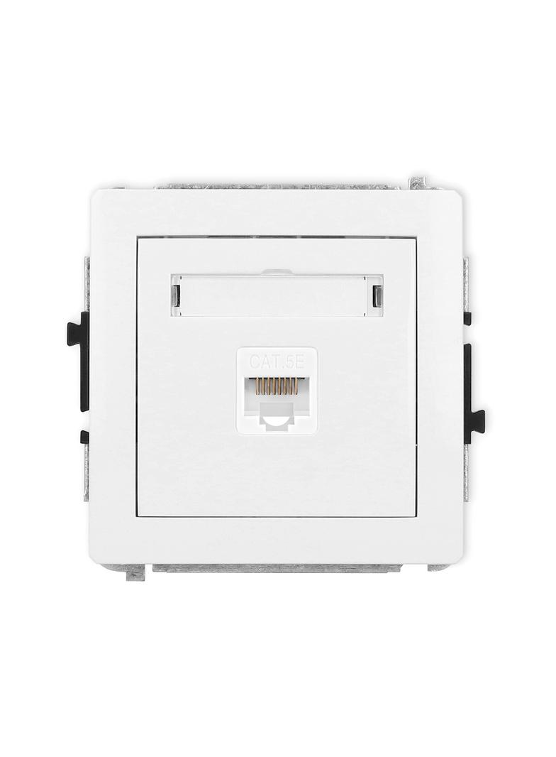 DECO Mechanizm gniazda komputerowego pojedynczego 1xRJ45, kat. 5e, 8-stykowy biały mat
