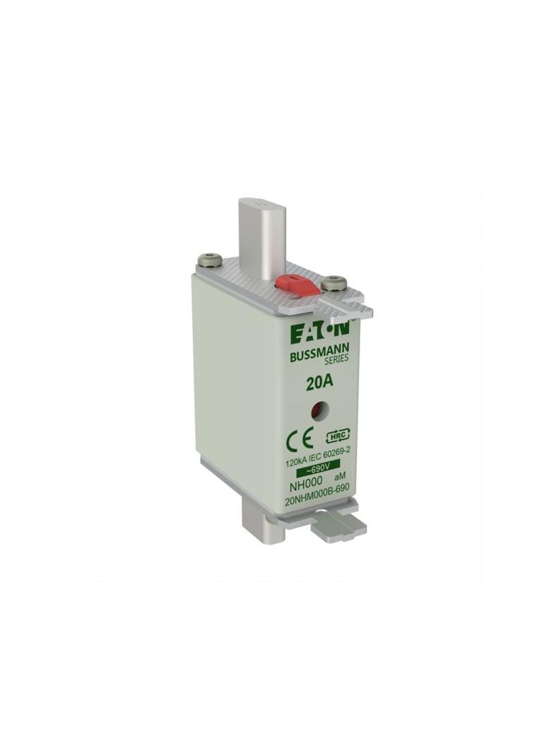 NH FUSE 20AMP 690V aM SIZE 000 Wkładka NH000 20A 690V AM podwójny wskaźnik 20NHM000B-690 EATON
