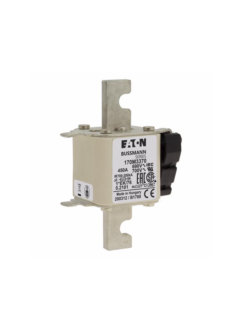 FUSE 450A 690V 1*EK/76 AR UC Wkładka szybka 450A AC 690V rozmiar 1 45x59x102 mm aR, 170M3370 EATON