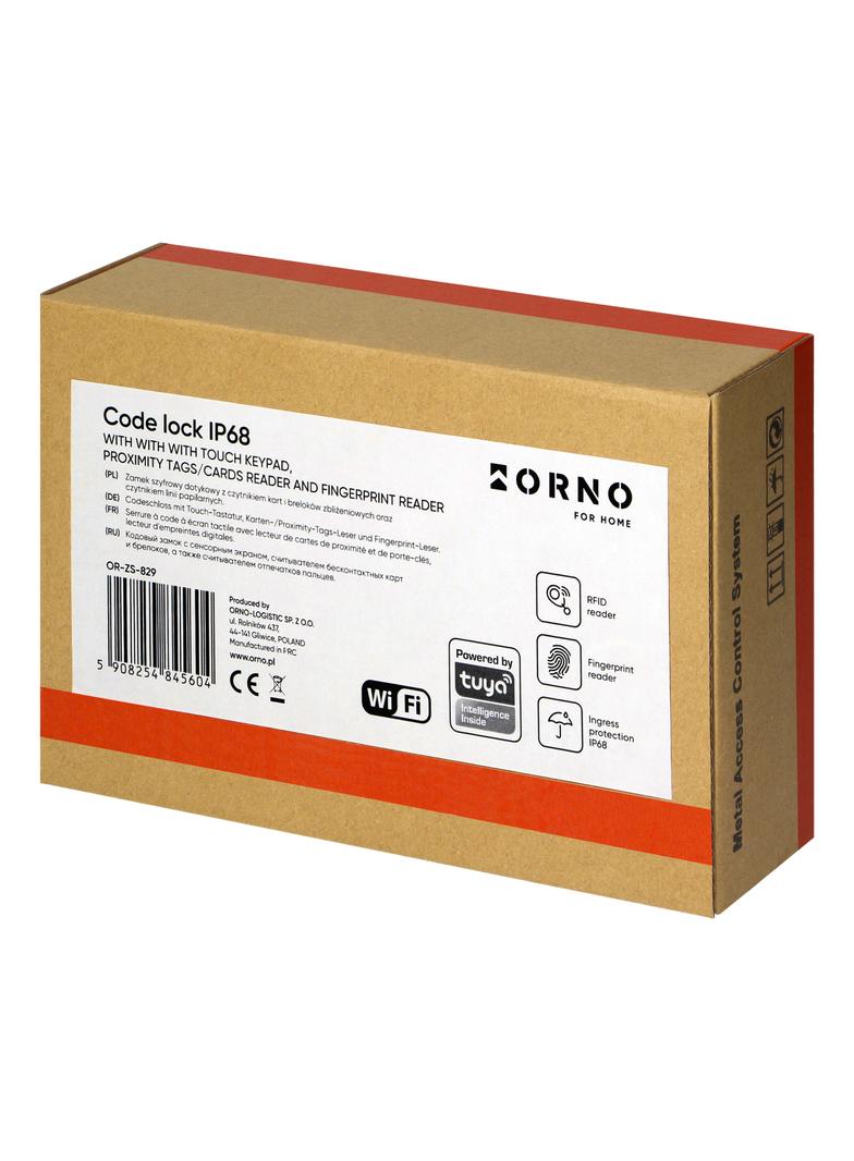 Zamek szyfrowy dotykowy z czytnikiem kart i breloków Tuya OR-ZS-829 ORNO