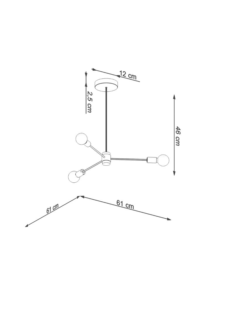Sollux Żyrandol LANGO 3 czarny SL.1021