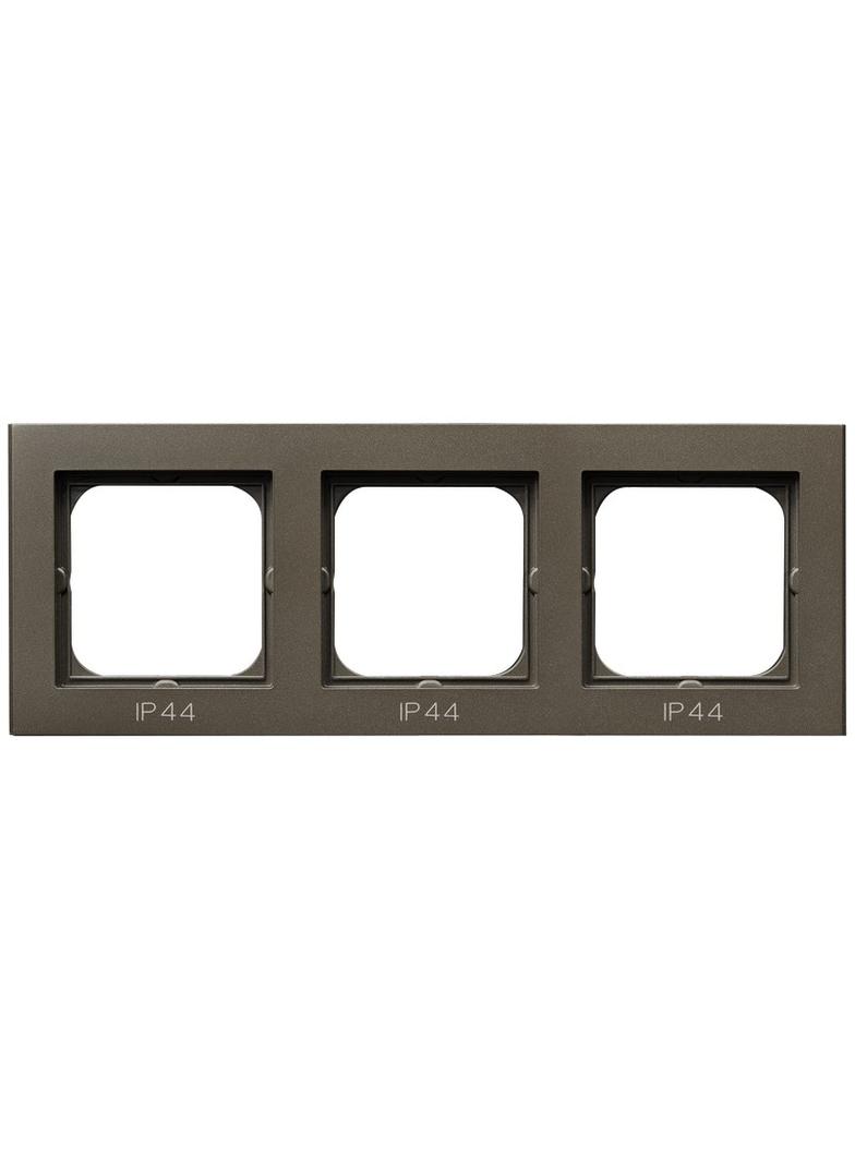 SONATA Ramka potrójna do łączników IP-44 - kolor czekoladowy metalik