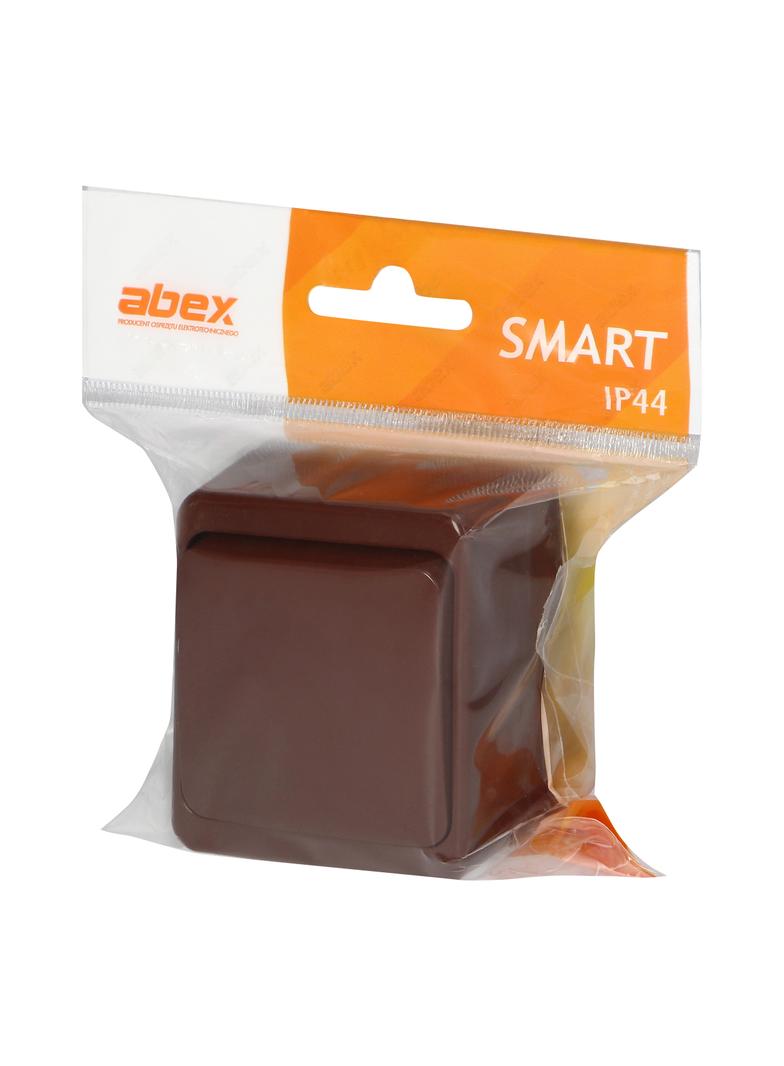 Łącznik natynkowy 10A, 250V, 1-biegunowy IP44, SMART, brązowy