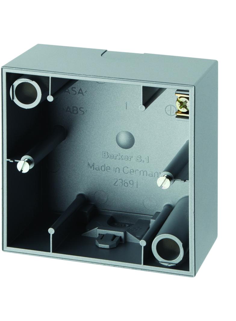 BERKER S.1 Puszka natynkowa pojedyncza aluminium mat 10419939 HAGER
