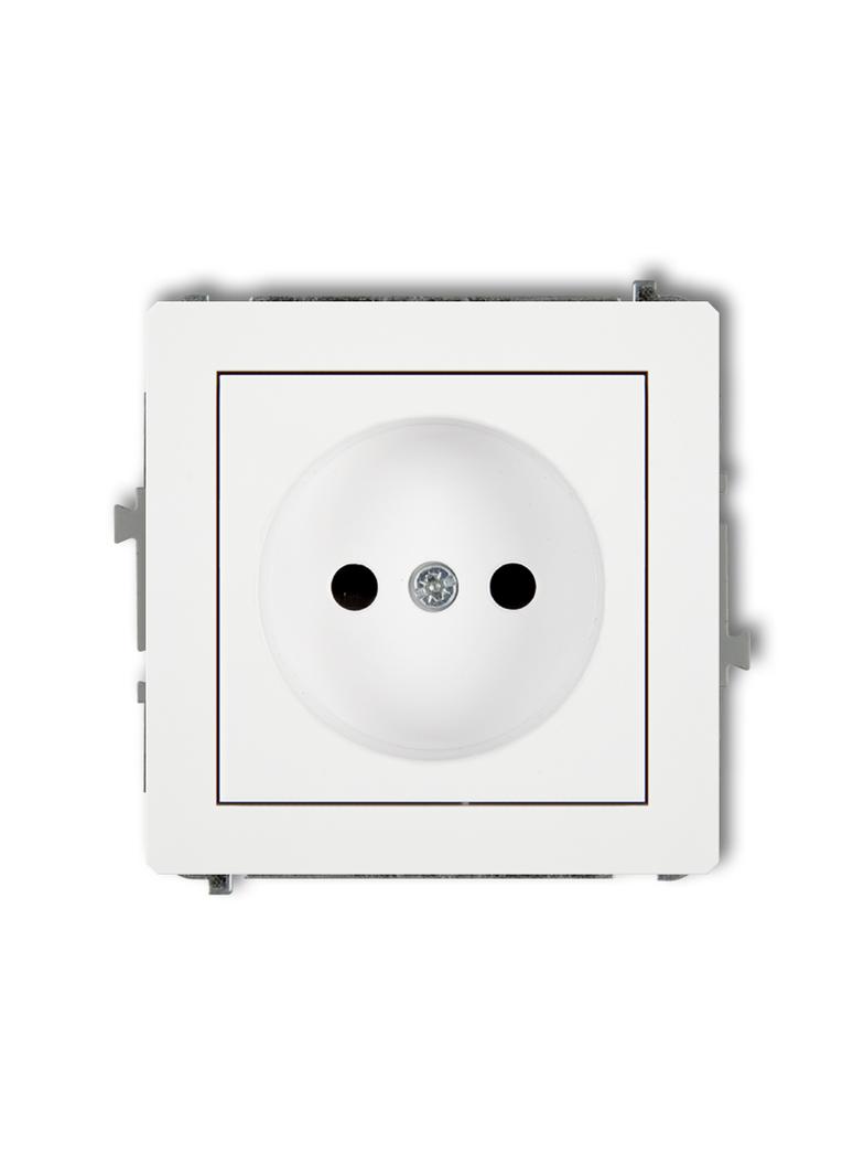 DECO Mechanizm gniazda pojedynczego bez uziemienia 2P (przesłony torów prądowych) biały mat