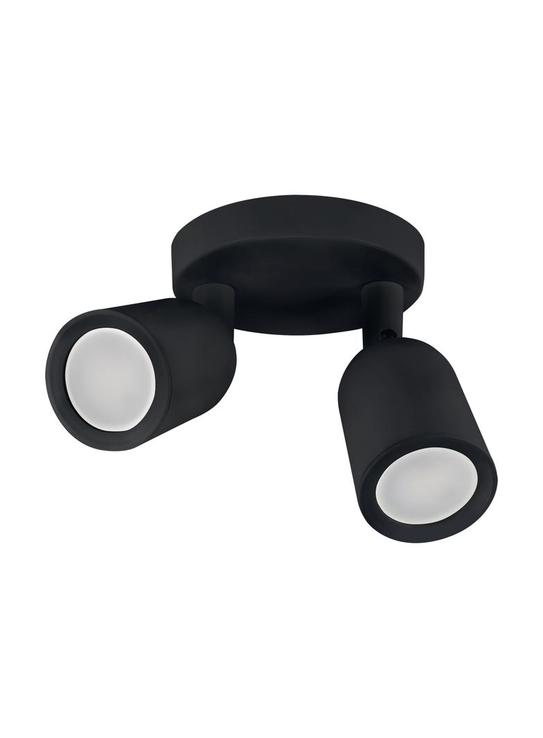 Oprawa ścienno-sufitowa BOGNA GU10 2C BLACK 03985 IDEUS