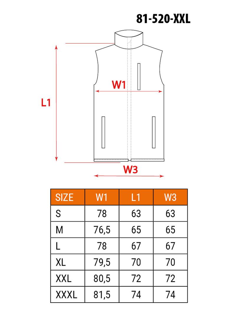 Bezrękawnik roboczy, dwustronny, jedna strona odblaskowa, rozmiar XXL/58
