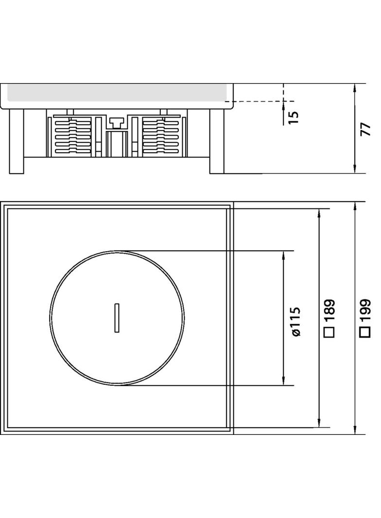 tehalit.VE-EE Pokrywa tubus IP54 5kN EKQ06 200x200 15mm stal nierdzewna EKQ060TM15 HAGER