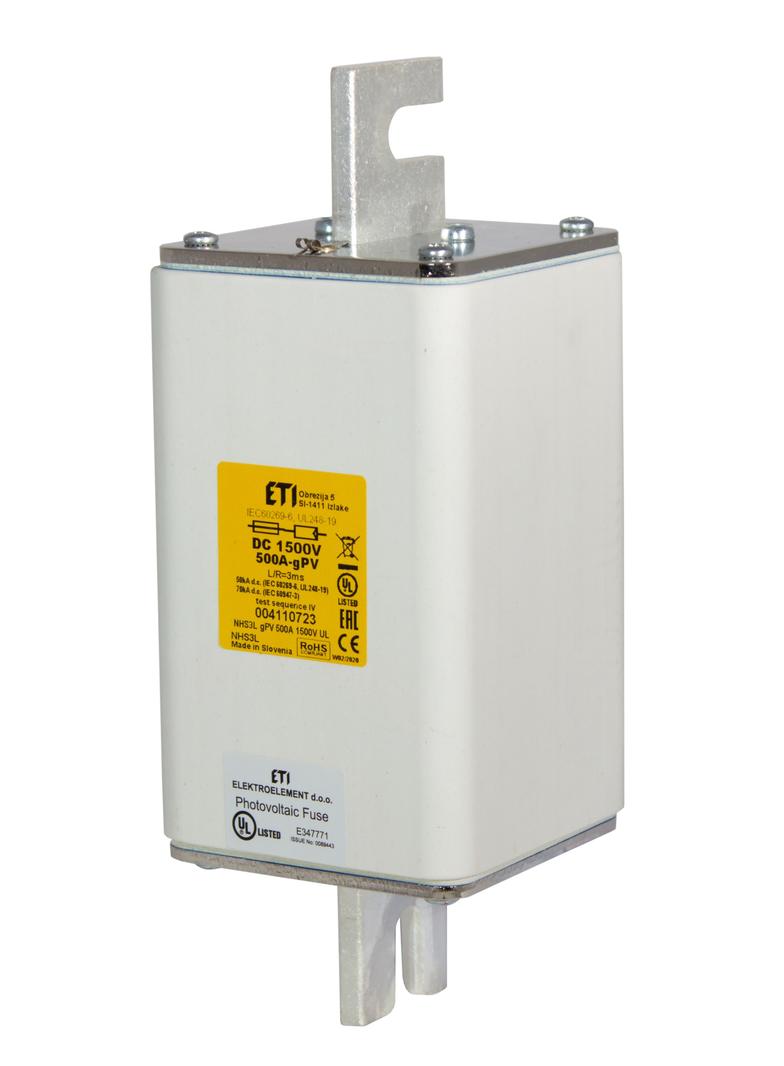 Wkładka topikowa NH do ochrony akumulatorów, magazynów energii DC NHS3L gBat 350A 1500V DC 004110683 ETI