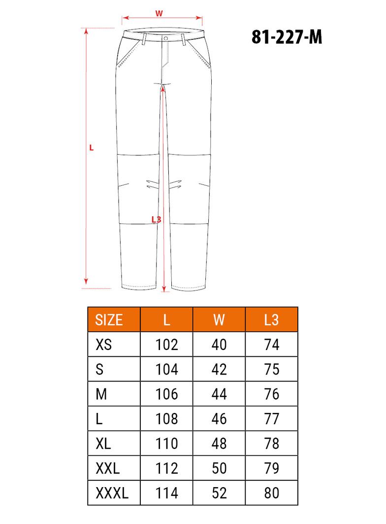 Spodnie robocze PREMIUM, 100% bawełna, ripstop, rozmiar M
