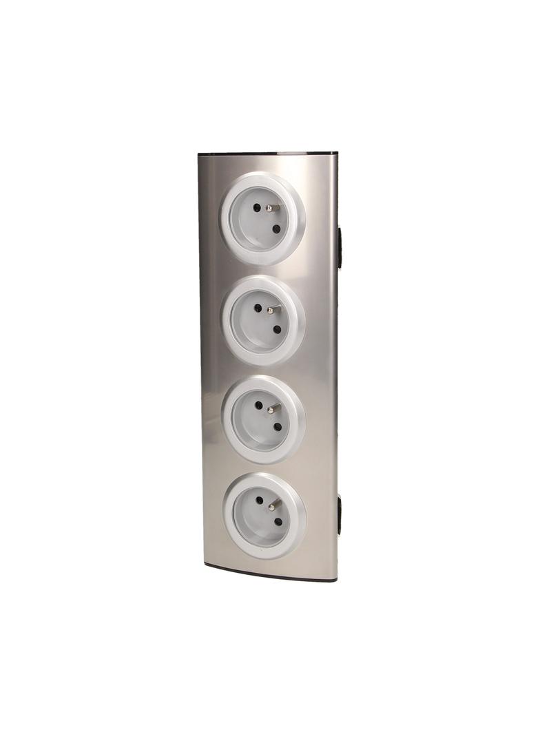 Gniazdo meblowe kuchenne 4x2P+Z, montaż na rzepy, INOX OR-AE-1340 ORNO