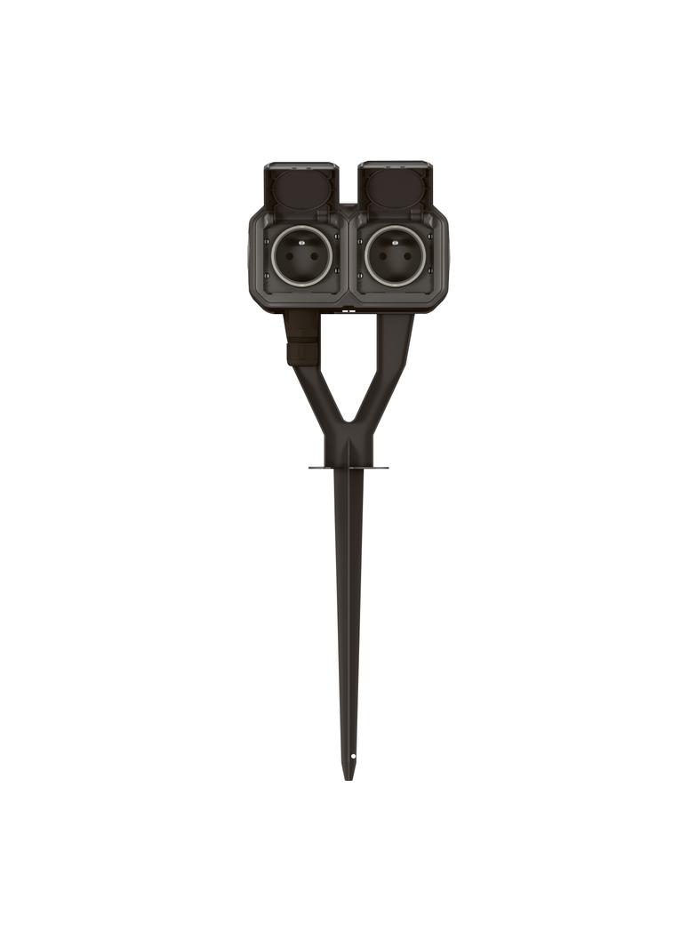 NOWE PLEXO - GNIAZDO OGRODOWE 2X2P+Z KOMPLET NATYNKOWY 16A-250V ANTRACYT 069749L LEGRAND