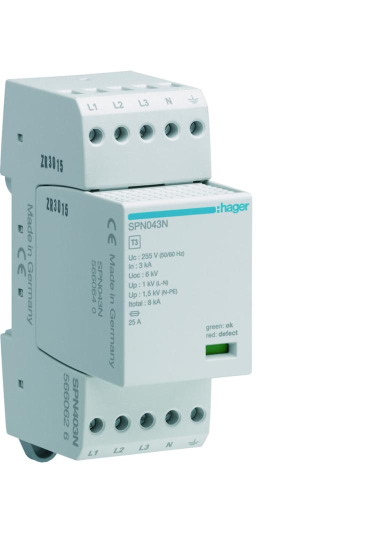 SPD Ogranicznik przepięć T3 4P sieć TN-S In=3kA Up?1,25kV