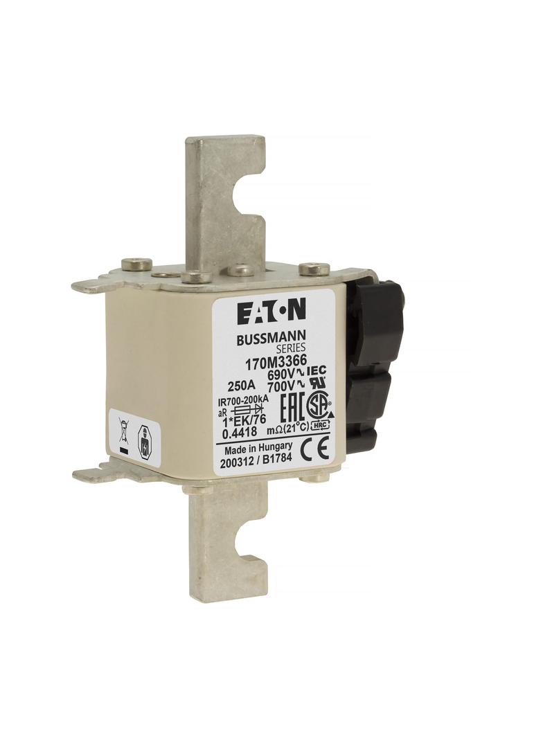 FUSE 250A 690V 1*EK/76 AR UC Wkładka szybka 250A AC 690V rozmiar 1 45x59x102 mm aR, 170M3366 EATON