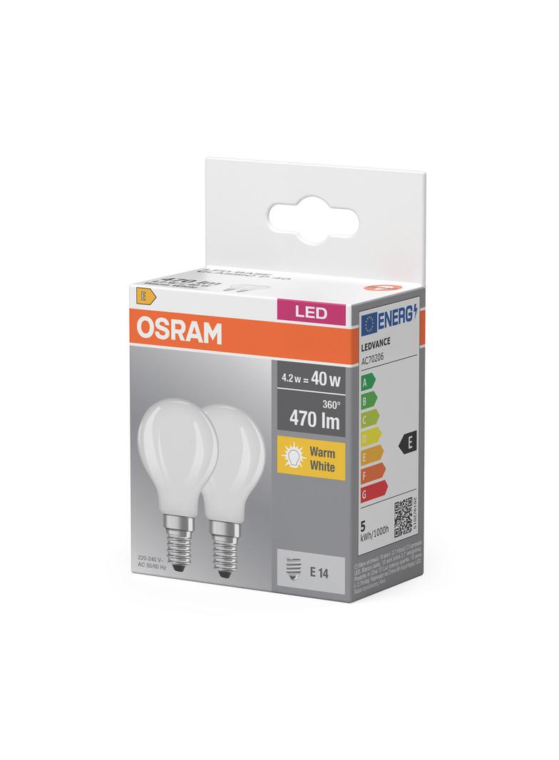 Lampa LED BASE Classic P40 4W/827 230V szkło matowe E14 FS2 OSRAM