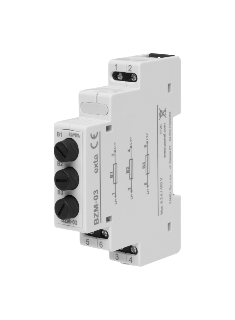 Gniazda bezpiecznikowe modułowe TYP: BZM-03