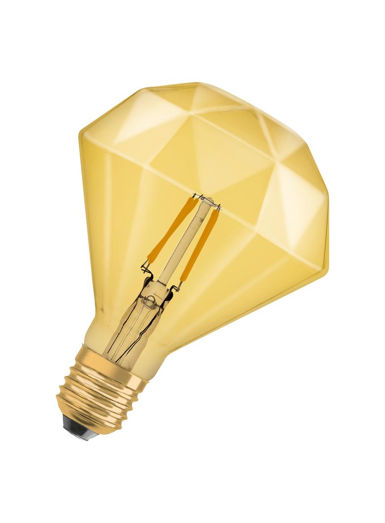 Żarówka LED Vintage 1906 LED CL DIAMOND FIL GOLD 40 non-dim 4,5W/825 E27 4058075091955 LEDVANCE