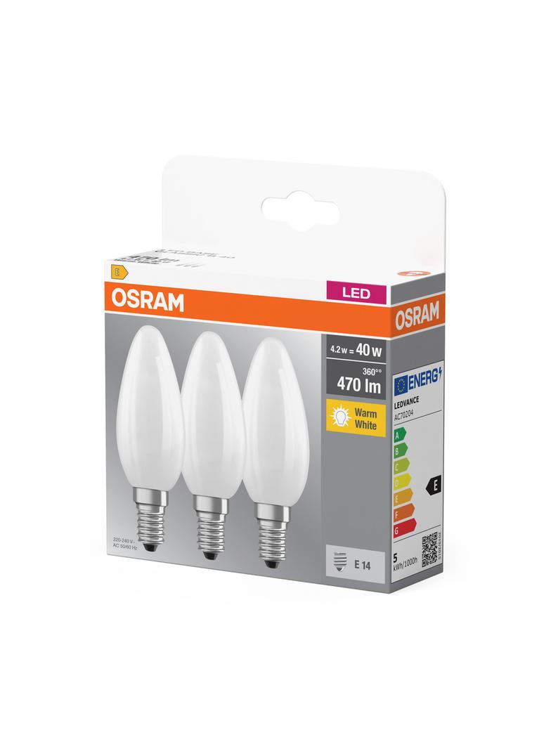 Lampa LED BASE Classic B40 4W/827 230V szkło matowe E14 FS3 OSRAM