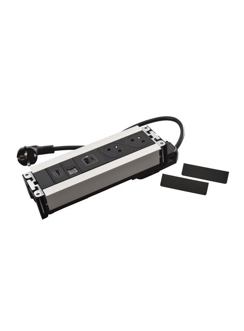 INCARA: MULTILINK - 2X2P+Z / USB A+C / RJ45 / HDMI - 2,0 M-METAL, Legrand