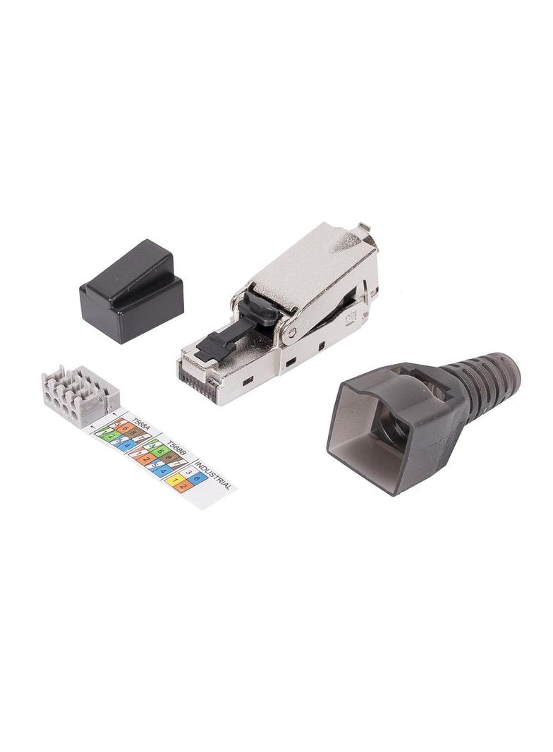 Wtyk RJ45 kat. 6 STP, srebrny