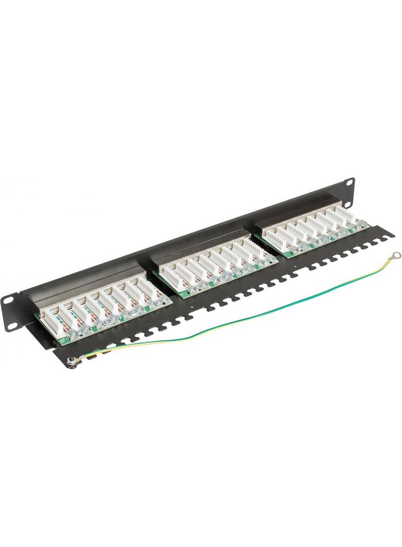 Panel kat. 5e 19 cali 1U 24xRJ45 FTP czarny z półką Partners CCAS-PA5E-24STP-O-2 C&C
