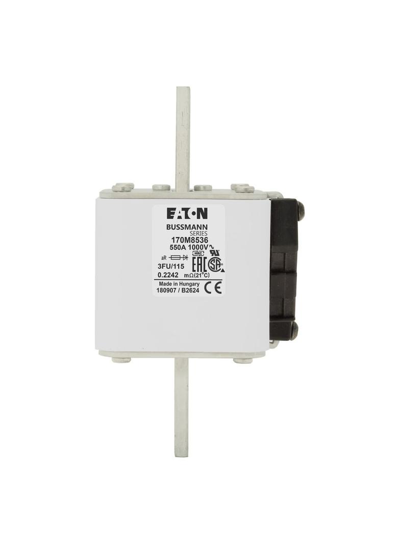FUSE 550A 1000V 3FKE/115 AR UR Wkładka szybka 550A AC 1000V rozmiar 3 76x92x159 mm aR IEC, 170M8536