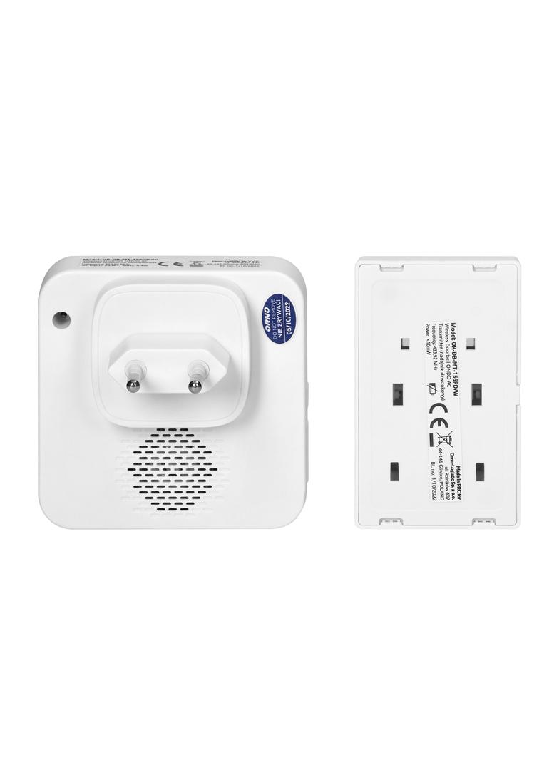 Dzwonek bezprzewodowy ONDO AC sieciowy przycisk bezbateryjny learning system 36 dźwięków 200m OR-DB-