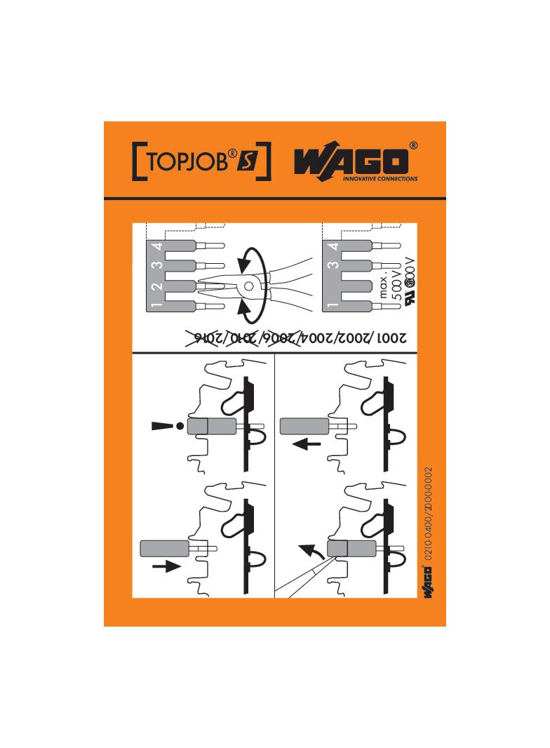 etykieta z instrukcją obsługi mostkowanie złączek TOPJOB S
