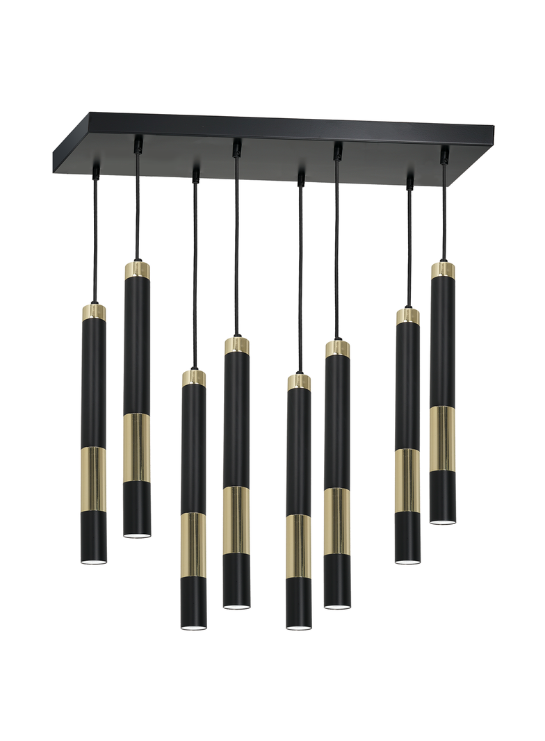 Milagro lampa wisząca Dallas 8xGU10 czarno/złota MLP6551