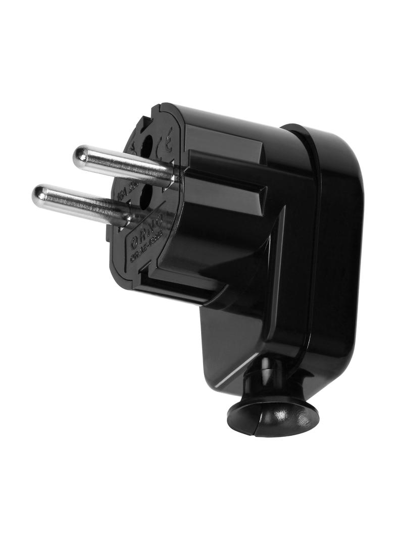 Wtyczka kątowa Uni-Schuko 16A, 230V, czarna