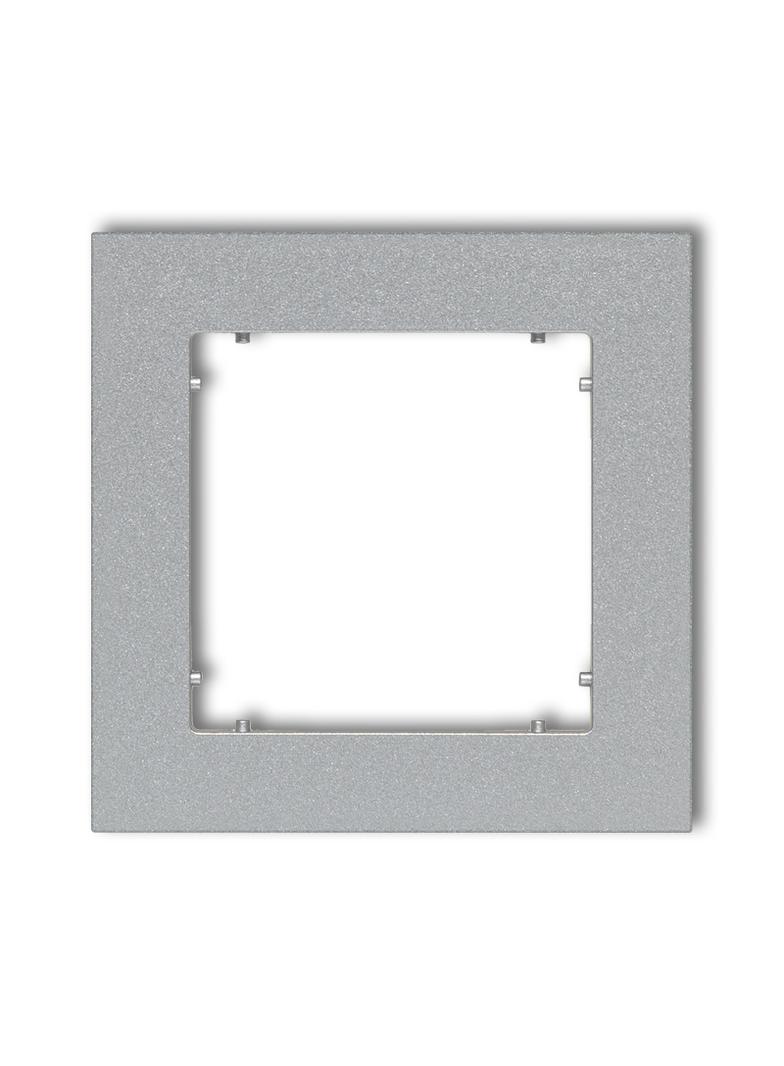 MINI Ramka uniwersalna pojedyncza z tworzywa srebrny metalik