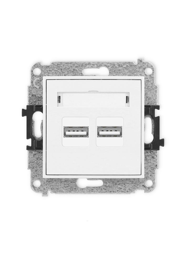 ICON Ładowarka USB podwójna 2xUSB A, 15,5W max., 5V, 3.1A biały mat 25ICUSB-6 KARLIK