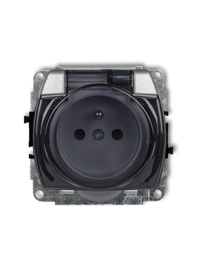 TREND Mechanizm gniazda bryzgoszczelnego z uziemieniem 2P+Z (klapka dymna, przesłony torów prądowych