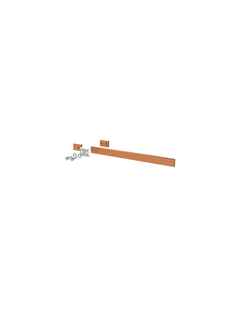 ZX2249 Szyna miedziana 30x10mm szerokość 2PW 500mm V1, A1 (do samodzielnego montażu)