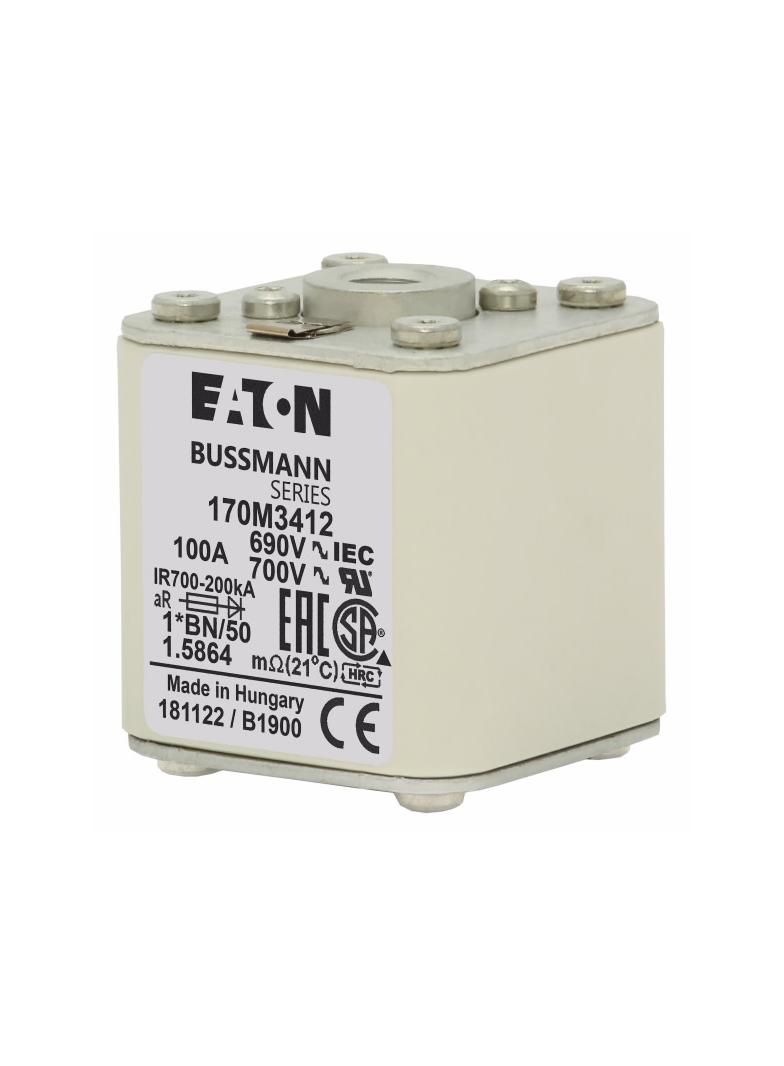 FUSE 100A 690V 1*BN/50 AR UC Wkładka szybka 100A AC 690V rozmiar 1 45x59x51 mm aR I 170M3412 EATON