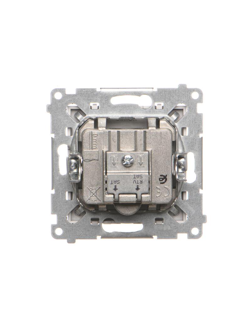 Simon 55 Gniazdo antenowe satelitarne podwójne SAT-SAT-RTV 2x Wejście: 5 MHz÷2,4 GHz Jasnoszary mat