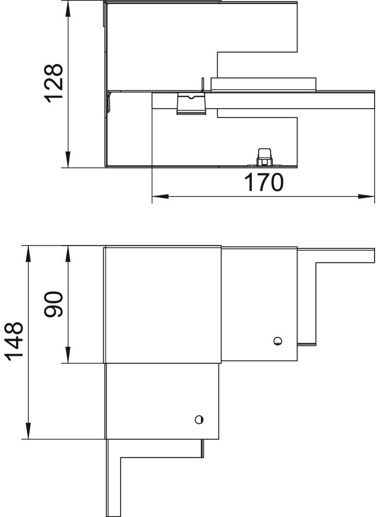 GS-SI90130RW, NAROŻE WEWN. 90X130 CZ.B.