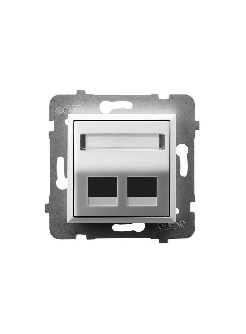 ARIA Obudowa gniazda podwójnego typu Keystone skośna - kolor biały