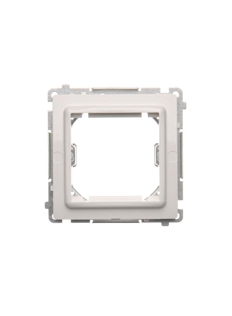 Simon Basic Adapter (przejściówka) na osprzęt standardu 45 × 45 mm. Montaż do puszki na łapki i wkręty biały BMA45M/11 KONTAKT