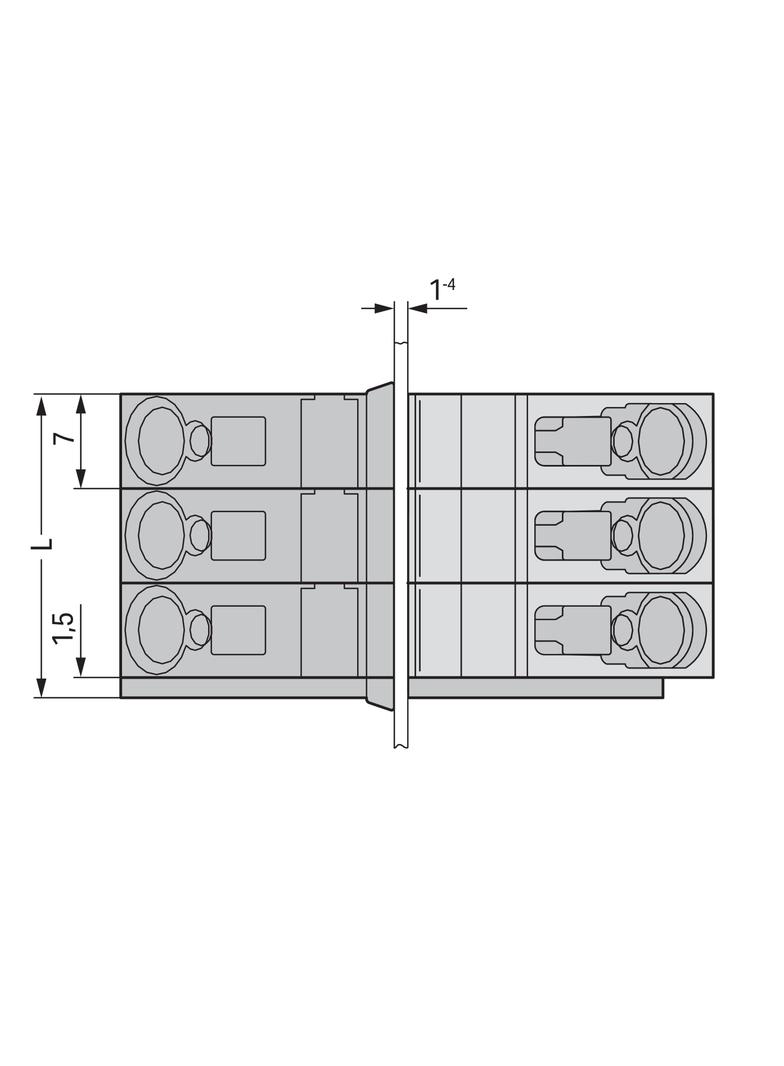 listwa zaciskowa 2-torowa 4 mm2 szara /50szt./ WAGO
