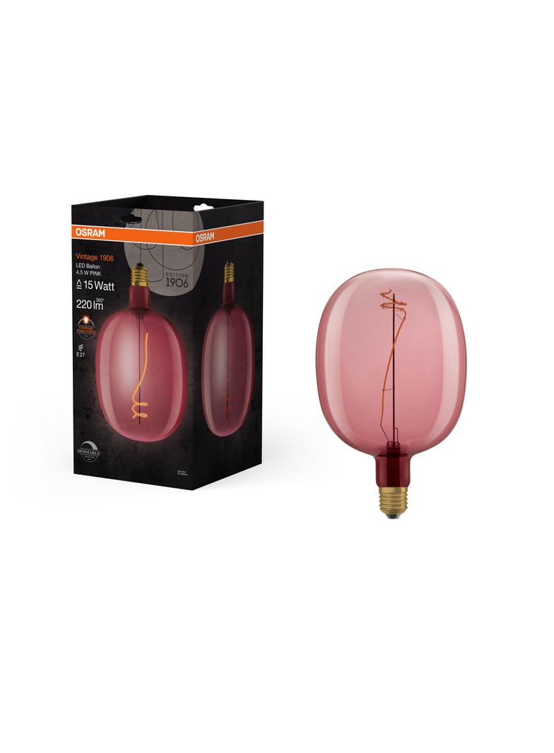 Lampa LED Vintage 1906 BALLON PINK dim 4,5W/816 E27