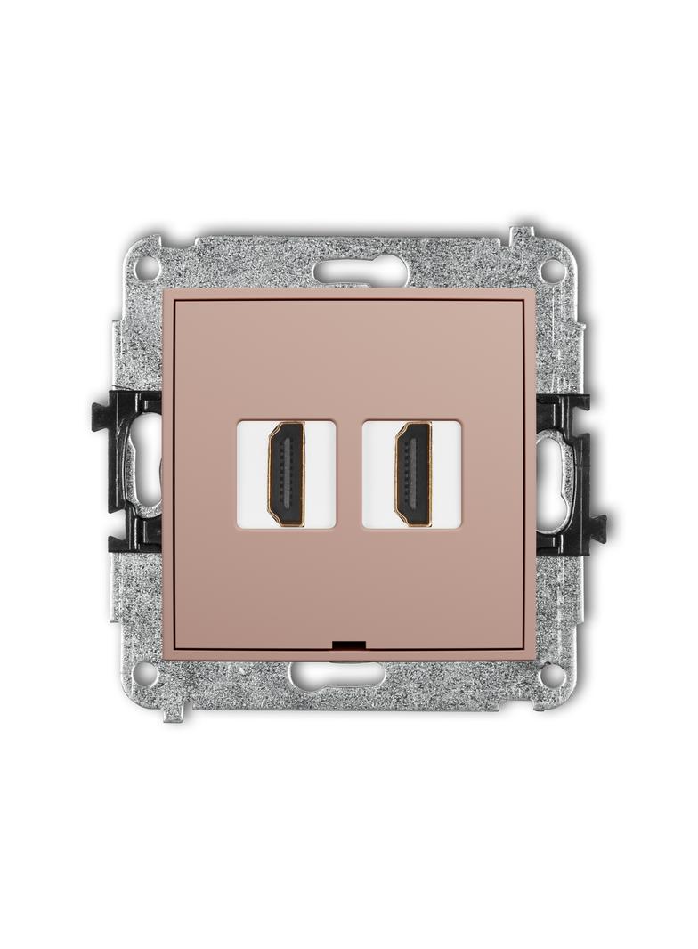 ICON Gniazdo podwójne HDMI 2.0 4K łososiowy 62IHDMIBO-4 KARLIK