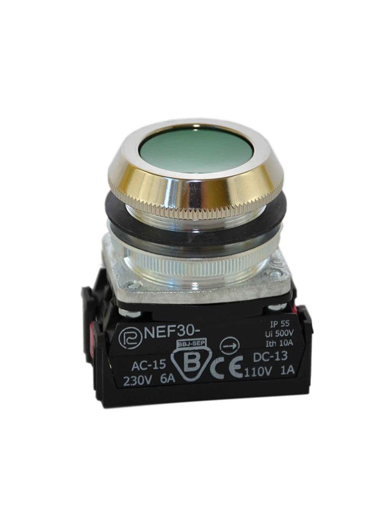 Przycisk NEF30-K2Y/W3 zielony