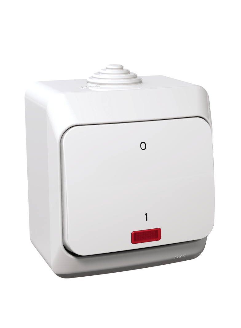 Cedar Plus łącznik 2-biegunowy z podświetleniem IP44 biały WDE000521 Schneider