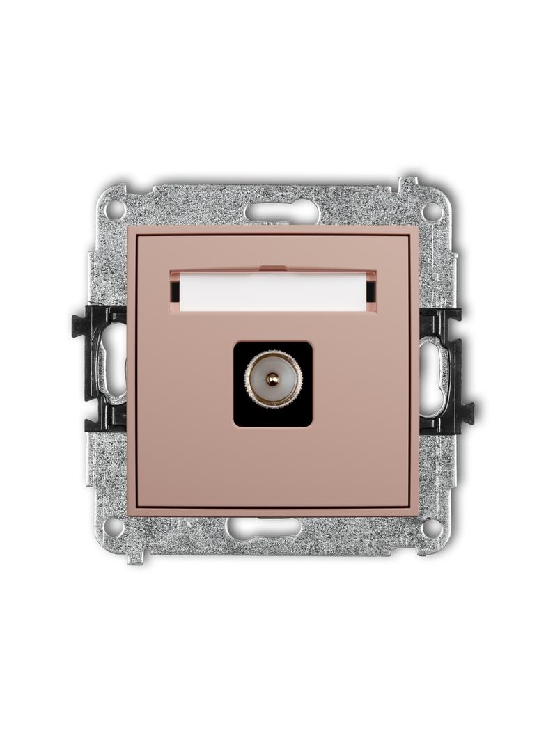 MINI Mechanizm gniazda antenowego pojedynczego TV  łososiowy