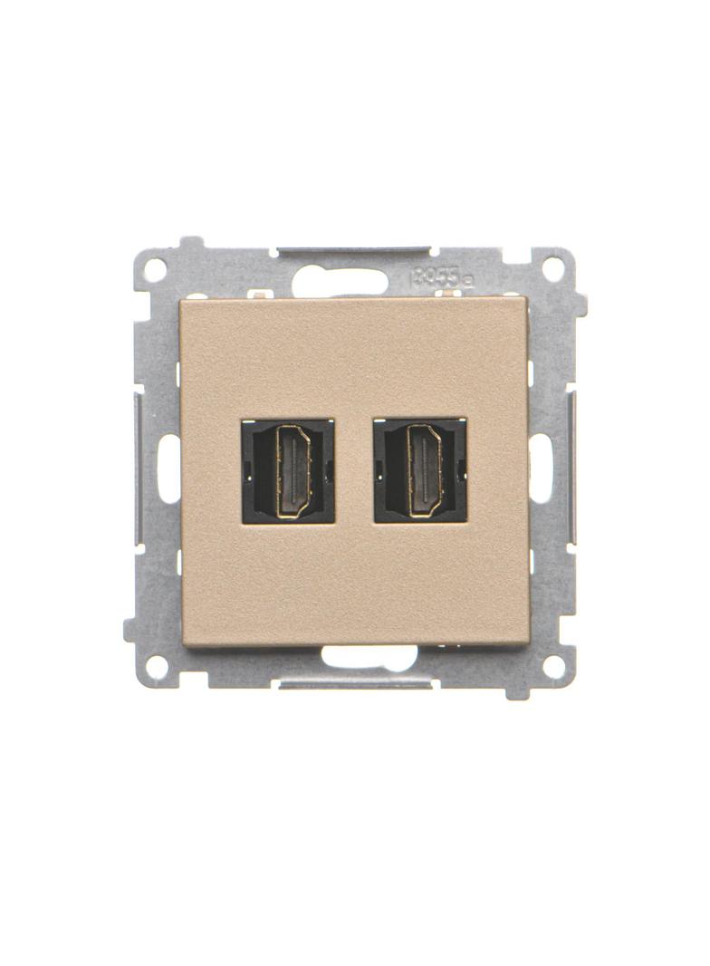 Simon 55 Gniazdo HDMI podwójne Szampański mat TGHDMI2.01/144 KONTAKT