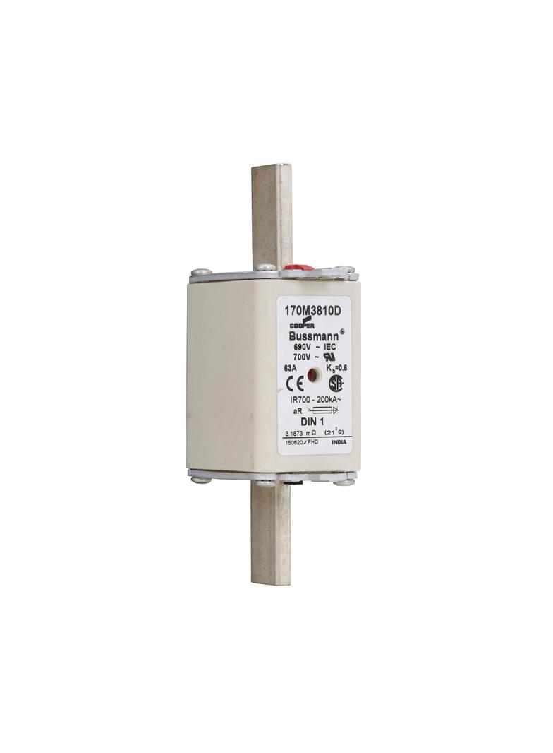 FUSE 63A 690V aR DIN 1 HSDNH Wkładka szybka 63A 690V aR DIN 1 podwójny wskaźnik 170M3810D EATON