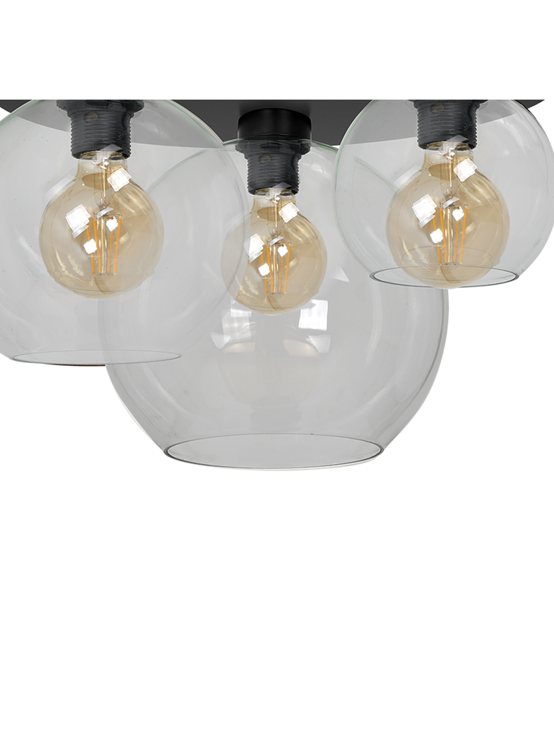 plafon Sofia Clear 3xE27 czarny MLP6586 Milagro