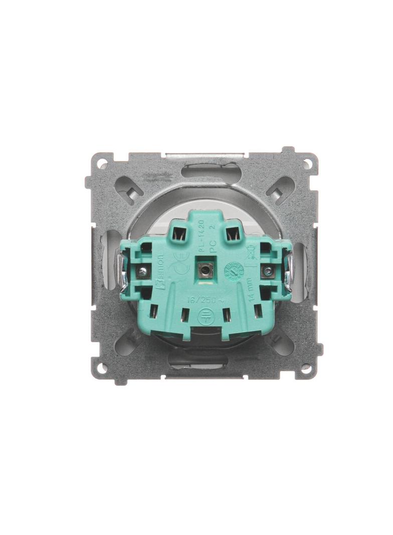 Simon Basic Gniazdo wtyczkowe pojedyncze z uziemieniem 16A 250V z przesłonami torów prądowych szybkozłączka satynowy BMGZ1CZ.01/29 BMGZ1cz.01/29 KONTAKT
